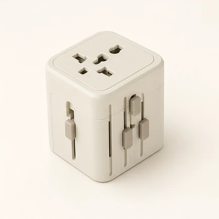 Reiseadapter in neutraler Studioaufnahme